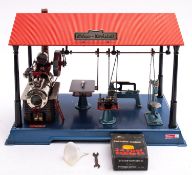 A Wilsesco steam workshop, with engine, grinding wheels, drill and circular saw,