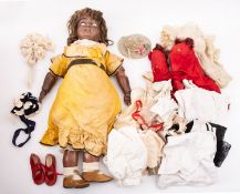 Estate of a doll restorer: A late 19th century Simon & Halbig bisque head Indian doll,