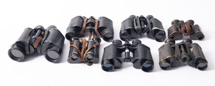 Seven pairs of binoculars,