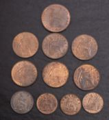 Higher grade Half pennies, 1854/1891/1901/1902/1911/1929/1933, Farthings 1843/1860/1874 H/ 1893.