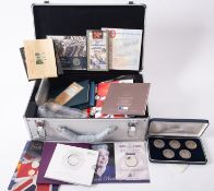 Coin sets and replica coins including 1993 Royal Mint, Tower Mint cathedral collection,