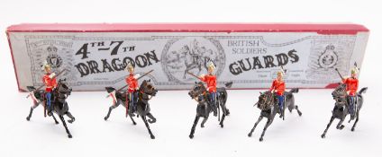 Britains toy soldiers set 127, 4th-7th Dragoon Guards, 5 mounted figures,