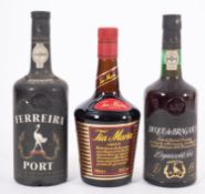 One bottle of Tia Maria, one Ferreira Port, one Duque de Braganza Port.