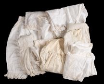 A group of linen and lace, early 20th century, two nightdresses and various women's underwear,