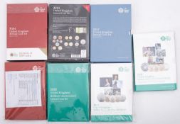 Royal mint coin sets, 2013/14/15/17/19/20.