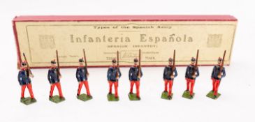 Britains toy soldiers, set 92, Infanteria Española (Spanish Infantry0, 8 figures,
