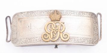 A George V silver and gilt brass mounted ammunition pouch, maker Bent & Parker, Birmingham, 1910,
