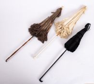 Three late Victorian silk folding parasols