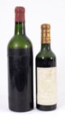 One bottle of Claret (no label), and a half bottle Ch. Gruaud la Rose.