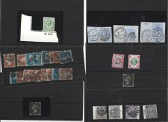 Great Britain Stamps on 90 stock cards including 1d blacks x 2, Victorian, varieties,