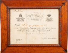 A rare invitation to The Countess of Westmorland Priscilla Anne Fane (née Wellesley-Pole) niece of