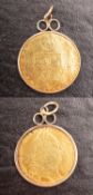 A 1780 Guinea (mounted), total weight 9.2g.