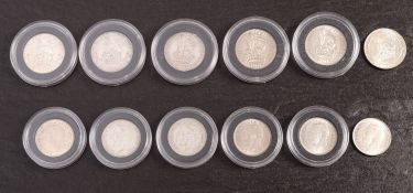 Shillings, 1923,1928,1929,1925,1927,1926.