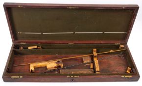 A 19th century mahogany and brass bound gun case, unsigned,