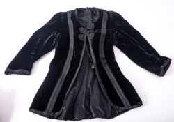 A late Victorian early Edwardian black silk and lace blouse,