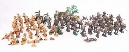 Lone Star and similar. A collection of various plastic WWII Theatre soldiers in two boxes.