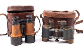A pair of First World War period 6 by 30 binoculars by Bousch & Lomb stamped with Broad Arrow mark,