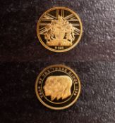 Gold 1/4 sovereign.