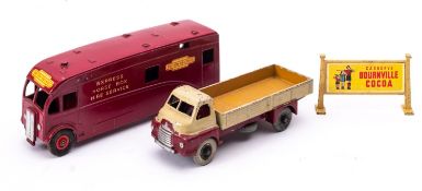 A Dinky Supertoys Horse box and a Dinky Meccano Big Bedford and a Cadbury display sign, (3).