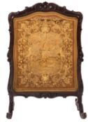 A Victorian carved walnut and Berlin woo