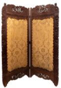 A Victorian Anglo Indian carved wood two