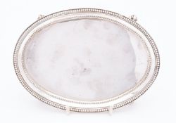 A George III silver oval tea pot stand by Richard Rugg II, London 1781,