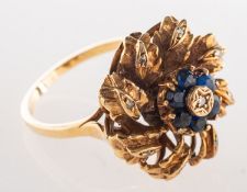 A 9ct yellow gold cocktail ring,