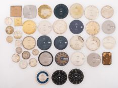A group of Omega watch dials inc. two Speedmaster.