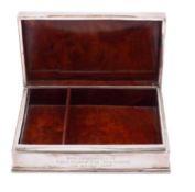 A mid 20th century Thai silver cigarette box maker's mark rubbed,