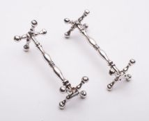 A pair of William VI silver knife rests William Knight, London 1832, 7cm wide, 46.7gs., (1.5ozs.