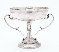 A Edwardian silver two handled trophy by Sibray, Hall & Co Ltd (Charles Clement Pilling),