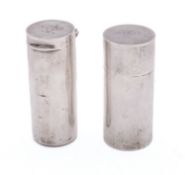 A George V silver shaving brush and case maker's mark rubbed,