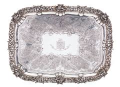 An impressive George IV silver tray by William Brown, London 1825,