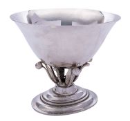 A Danish silver Louvre pattern pedestal bowl by Georg Jensen, marked .