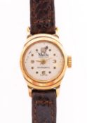 Mudu a ladies 18ct gold wristwatch the round dial signed Mudo, Antimagnetic, Swiss,