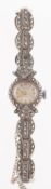 Avia, a silver Art Deco style wristwatch, a 1960's lady's cocktail watch set with marcasite,