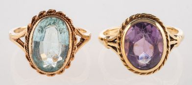 A group of two rope twist design rings,