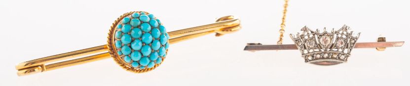A group of two antique brooches,