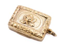 A George III silver gilt vinaigrette by John Bettridge, Birmingham 1818,