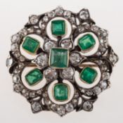 A fine Victorian emerald and diamond brooch,