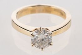 A diamond solitaire ring, claw set with a brilliant-cut diamond, diamond approx. 0.