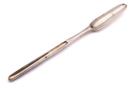 A George I silver Old English pattern marrow scoop maker's mark rubbed out, London 1720,