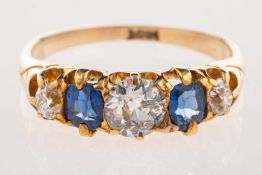 An antique five stone ring,