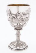 A Victorian silver chalice by George Ivory, London 1850,