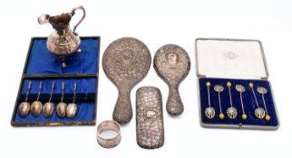 A mixed group of silver; including a Victorian cream jug by Robert Williams & Sons (Robert,