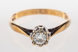 A 9ct single stone diamond ring, claw set with a brilliant-cut diamond, diamond approx. 0.