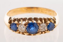 An antique five stone ring,