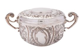 An Edward VII Irish silver porringer and cover, M.