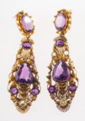 A pair of antique chandelier earrings,