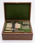 WITHDRAWN LOT A George V silver plated Queen Anne pattern canteen of flatware by Mappin & Webb,